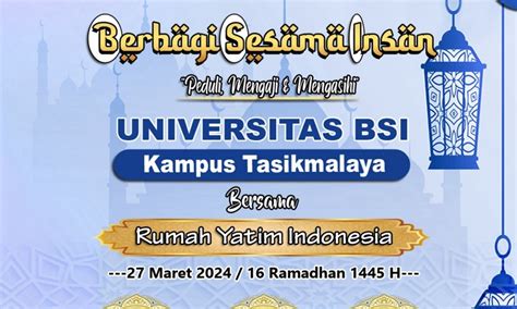 Universitas BSI Kampus Tasikmalaya Gelar Berbagi Sesama Insan Di Rumah