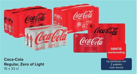 Coca Cola Regular Zero Of Light X Cl Promotie Bij Carrefour