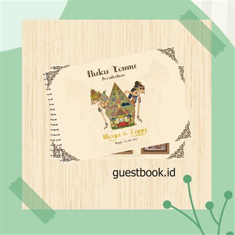 Jual Custom Buku Tamu Undangan Pernikahan Motif Wayang Guest Book