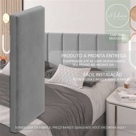 Cabeceira Casal Modulada Arredondada Cama Box Corino Branco Faz A Boa