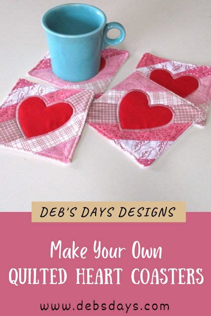 How To Make Your Own Quilted Valentine S Day Heart Coasters A Diy Scrap Fabric Project In 2024