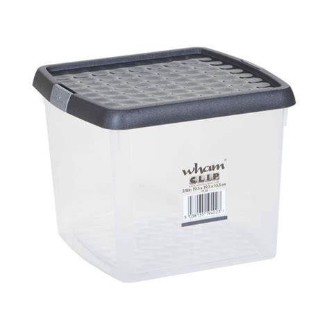 39 Litre Wham Clip Square Plastic Storage Box With Lid 1103 Boxes