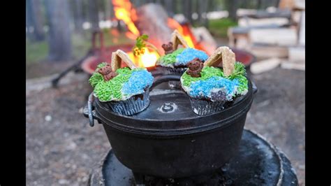 Delicious Dutch Oven Camping Dessert Chocolate Cupcakes Cooked Right At Camp Youtube