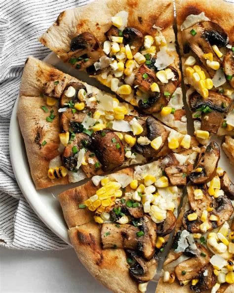 Grilled Mushroom Corn Pizza With Balsamic Mushrooms Last Ingredient