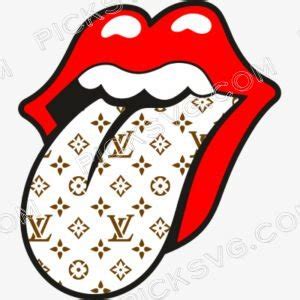 Rolling Lips Tongue Louis Vuitton Pattern Svg Free