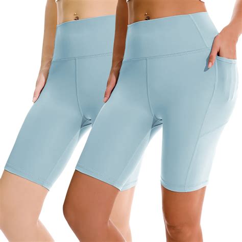 Apexup Workout Shorts 8 Biker Shorts Women High Waist Spandex Yoga