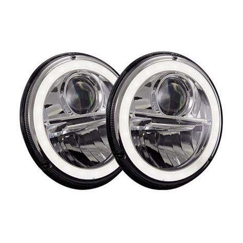 Wipac S7096LED 7 LED Chrome Halo Headlight Set Suitable For Defender