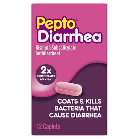 Pepto Bismol Diarrhea Caplets, Anti Diarrhea Medicine, 12 ct - Walmart ...