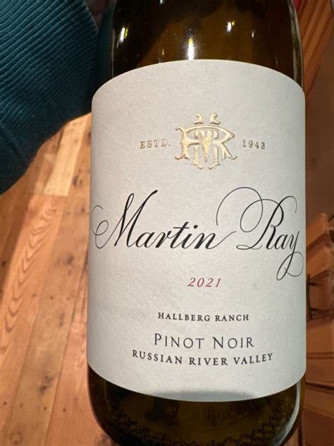 2021 Martin Ray Pinot Noir Hallberg Ranch Usa California Sonoma