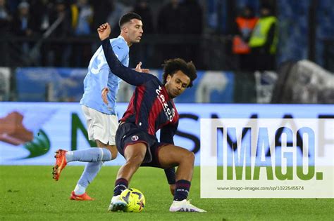 Joshua Zirkzee Of Bologna F C And Nicolo Casale Of S S Lazio During