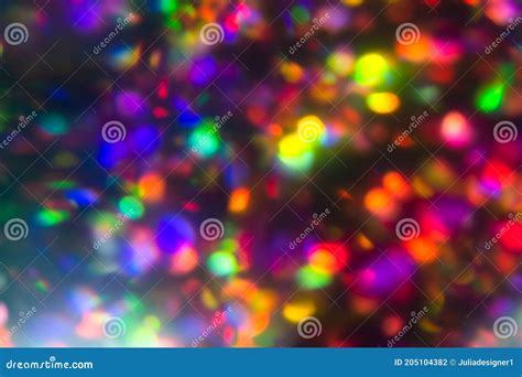 Colorful Bokeh Rainbow Wallpaper Neon Defocused Black Overlay Stock