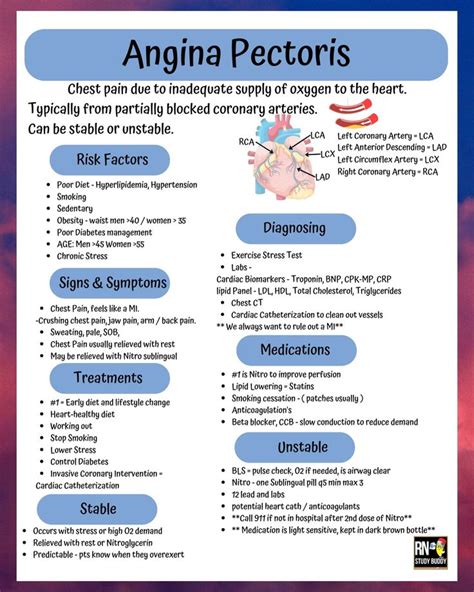 Nursing School Notes Medsurg Cardiac Angina Pectoris Stable Versus