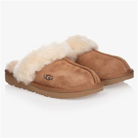 UGG - Brown Suede Slippers | Childrensalon