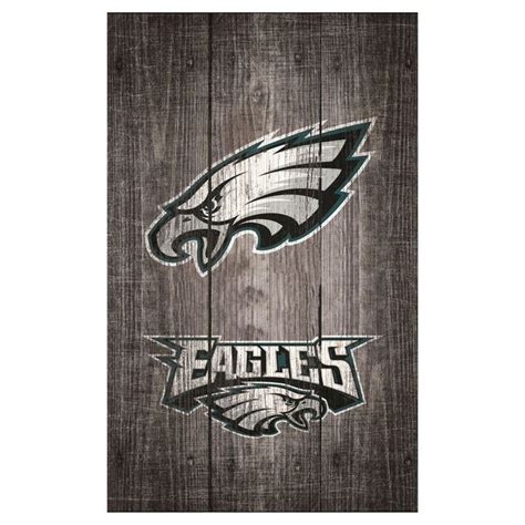 Nfl Philadelphia Eagles Fan Creations Distressed Wood Logo 11 X19 Sign Gray Philadelphia