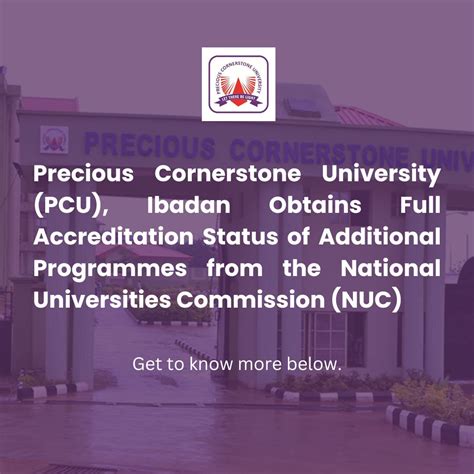 Precious Cornerstone University Pcu Ibadan Obtains Full