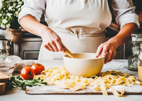 Proceso De Cocci N De Pasta Italiana Casera Foto Premium