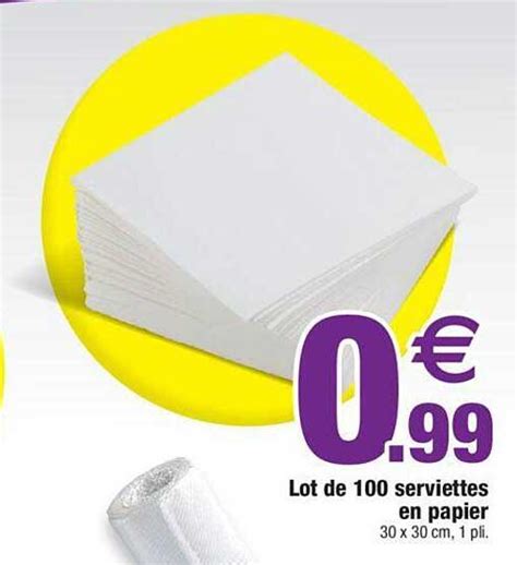 Promo Lot De 100 Serviettes En Papier Chez Bazarland ICatalogue Fr