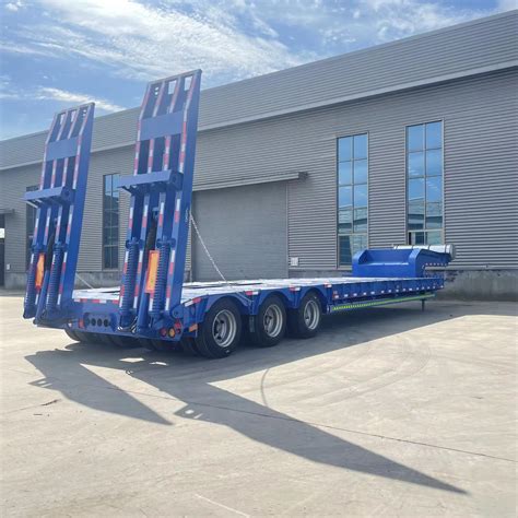 Axle Low Bed Semi Trailer Low Bed Truck Trailer Gooseneck Lowboy