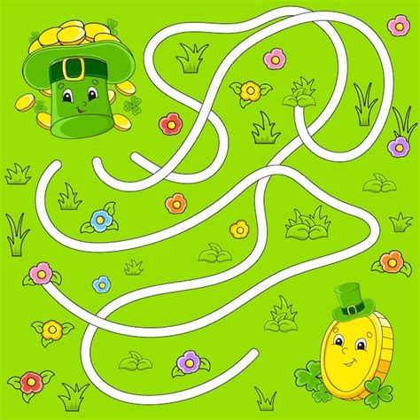 Lustiges labyrinth für kinder puzzle für kinder zeichentrickfigur