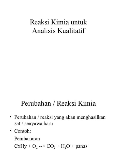 Pdf Reaksi Kimia Untuk Uji Analisa Kualitatif Dokumen Tips