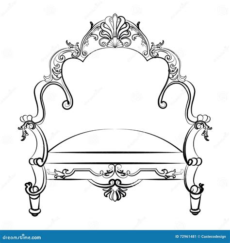 Royal Imperial Armchair In Rococo Style Stock Vector Illustration Of