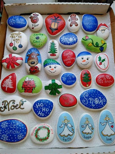 Pin By Amber Wangemann On Rock Art Christmas Pebble Art Rock