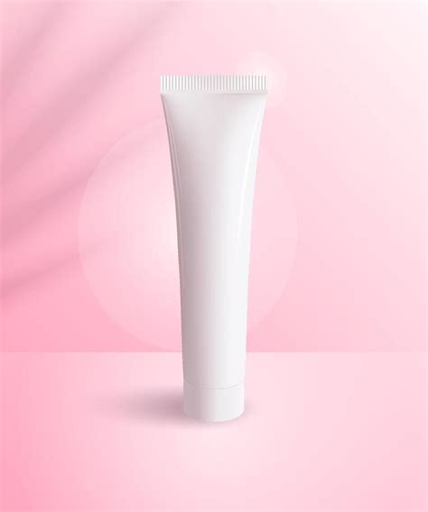 Realistic White Blank Plastic Cosmetic Tube Mock Up 3d Cosmetic