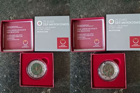 2017 Österreich 25 Euro Niob der Mikrokosmos ST in Kapsel ETUI