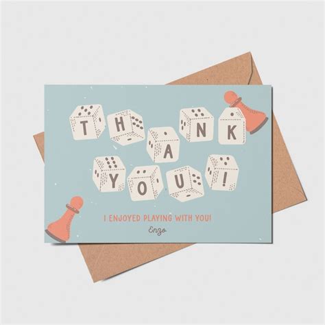 Board Game Thank You Card Etsy