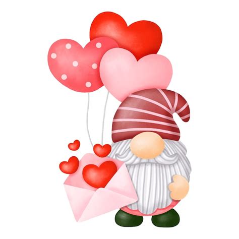 Premium Vector Watercolor Gnomes Valentine Clipart Digital Painting