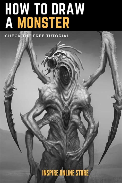 How to Draw a Monster. Step by Step and Tutorial. | Drawings, Anime ...