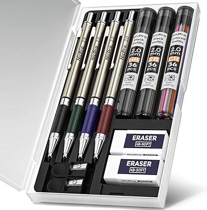 Amazon Nicpro 4 PCS Premium 2 0 Mm Mechanical Pencils Set 108