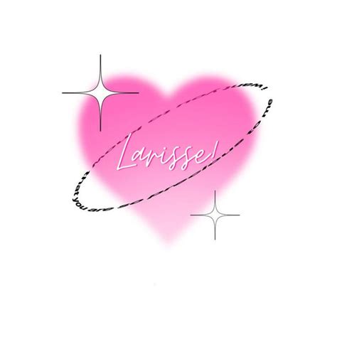 A Pink Heart With The Word Louisse Written On It And Stars In The