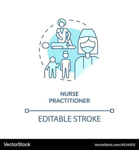 Nurse practitioner blue concept icon Royalty Free Vector