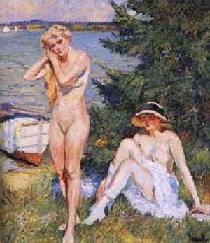 Nudes By A Lake Painting Cucuel Edward Oil Paintings