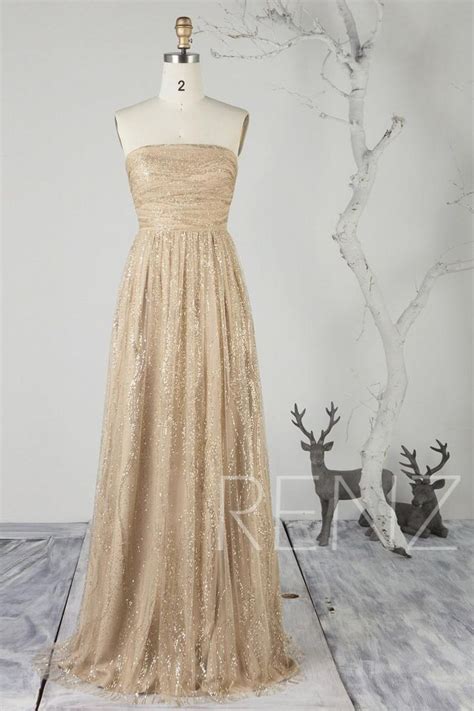 Bridesmaid Dress Gold Glitter Tulle Wedding Dress Straight Etsy