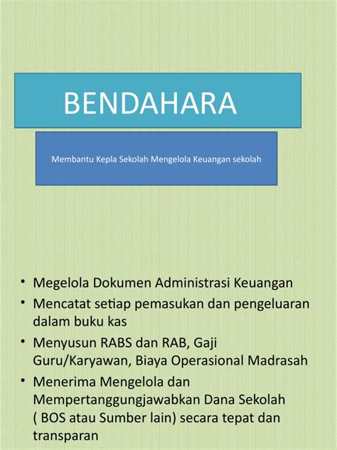 Tupoksi Bendahara Sekolah Pdf