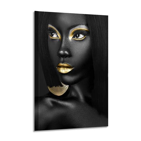 Quadro Decorativo Para Sala Mulher Negra Ouro Shopee Brasil