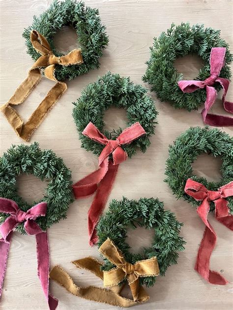 Hobby Lobby Mini Wreath Velvet Ribbon DIY In 2024 Christmas Diy