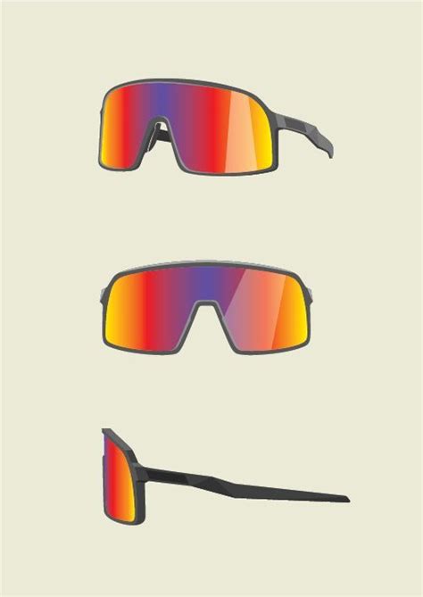 Stock Vektor „sport Mirror Chrome Sunglasses Black Frame Bez