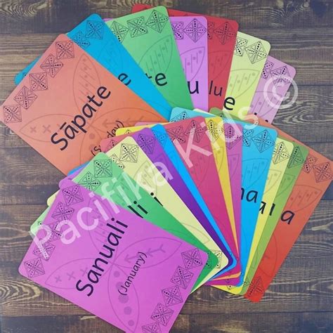 Tongan Days And Months Flashcards Etsy