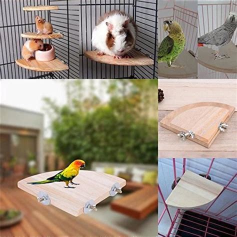 Vingvo Plateforme En Bois Pour Oiseaux Support Perroquet Cage Pour