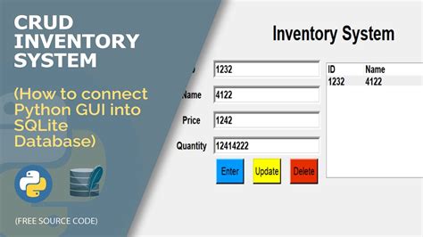 Crud Inventory System Using Python Gui Tkinter Youtube