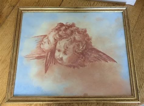 ANCIEN DESSIN PASTEL Cherubin Angelot Putti Signé EUR 49 99 PicClick FR