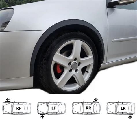 Vw Golf Mk Wheel Arch Mouldings Matt Black Fender Trims Pcs New Kit