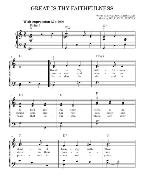 Great Is Thy Faithfulness Sheet Music For Piano By Thomas O Chisholm Official