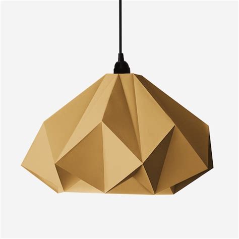 Origami Paper Lamp Shade Printable Lampshade Papercraft Pdf Etsy