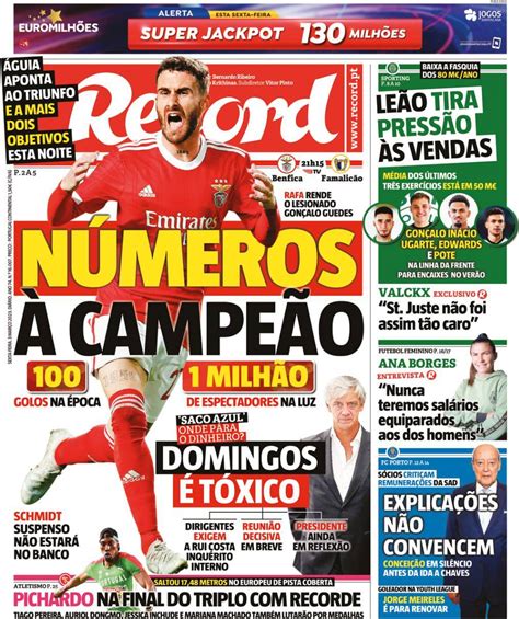 Capa Jornal Record 3 março 2023 capasjornais pt