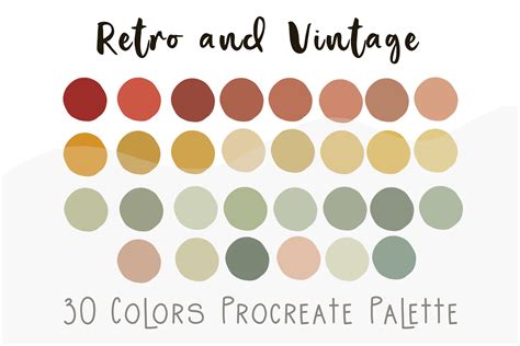 Vintage S Procreate Color Palette Swatches For Ipad Etsy The Best