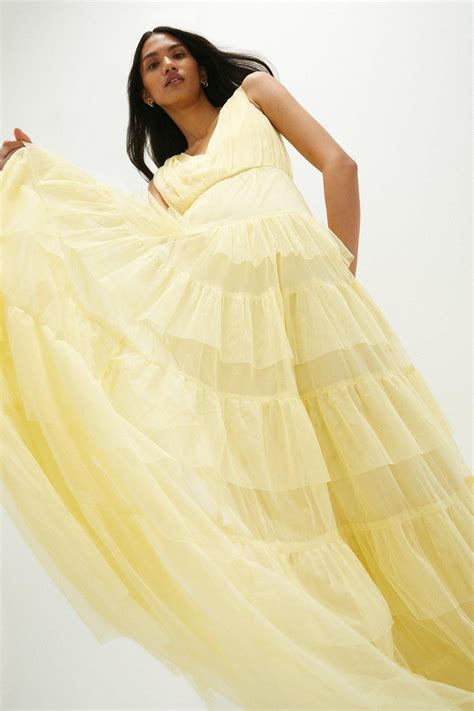 Dresses Tulle Tiered Maxi Dress Coast Tiered Maxi Dress Yellow